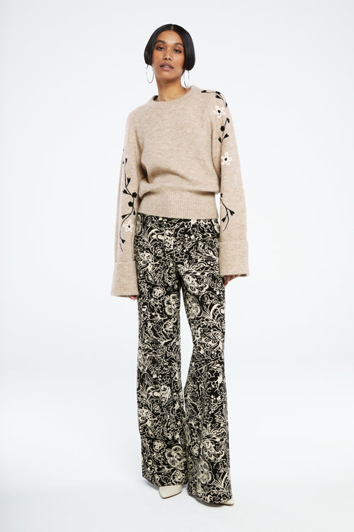 Puck Trousers | Black/Warm White