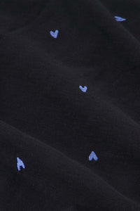 Phill V-neck Heart T-shirt | Black