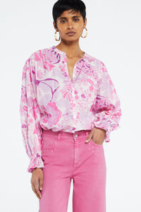 Lexi Blouse | Warm White/Pink Cand