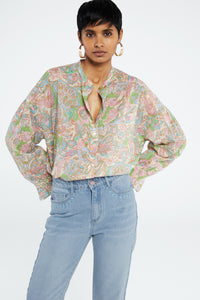 Lexi Blouse | Sandy Beach/Pink Can