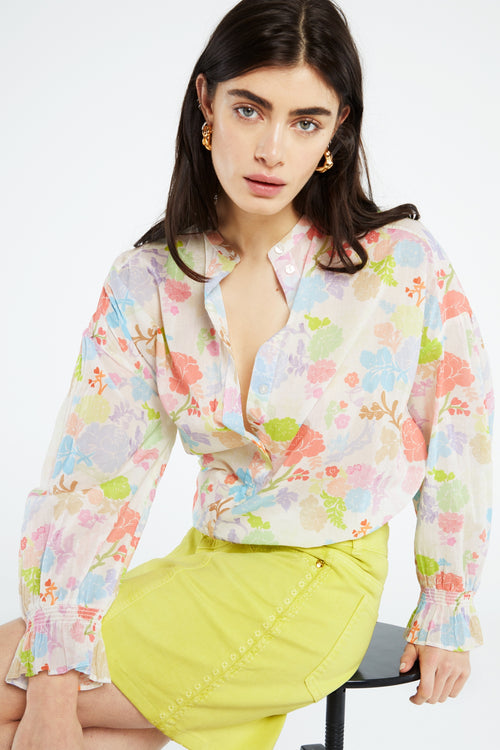 Lexi Blouse | Cream White/Pink Pap