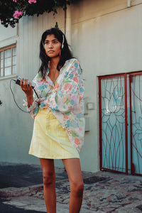 Lexi Blouse | Cream White/Pink Pap