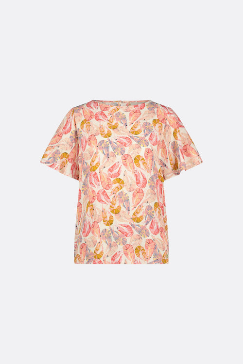 Elle Top | Cream white / Pink B