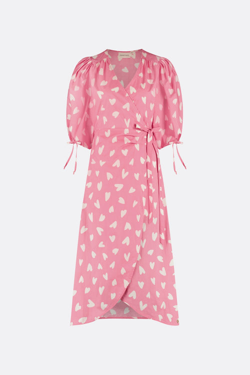 Charlie Dress | Pink Beret/Cream whi