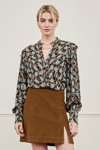 Philo Blouse | Black/Misty Mint