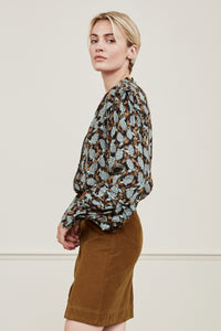 Philo Blouse | Black/Misty Mint