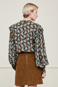 Philo Blouse | Black/Misty Mint