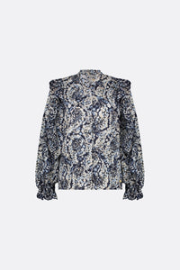 Phaedra Blouse | Navy/Warm White