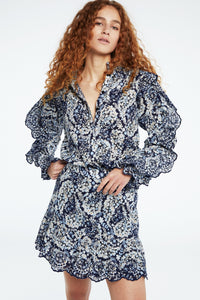 Phaedra Blouse | Navy/Warm White