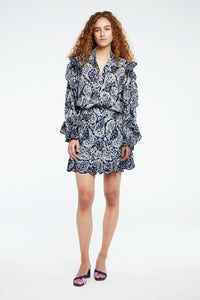 Phaedra Blouse | Navy/Warm White