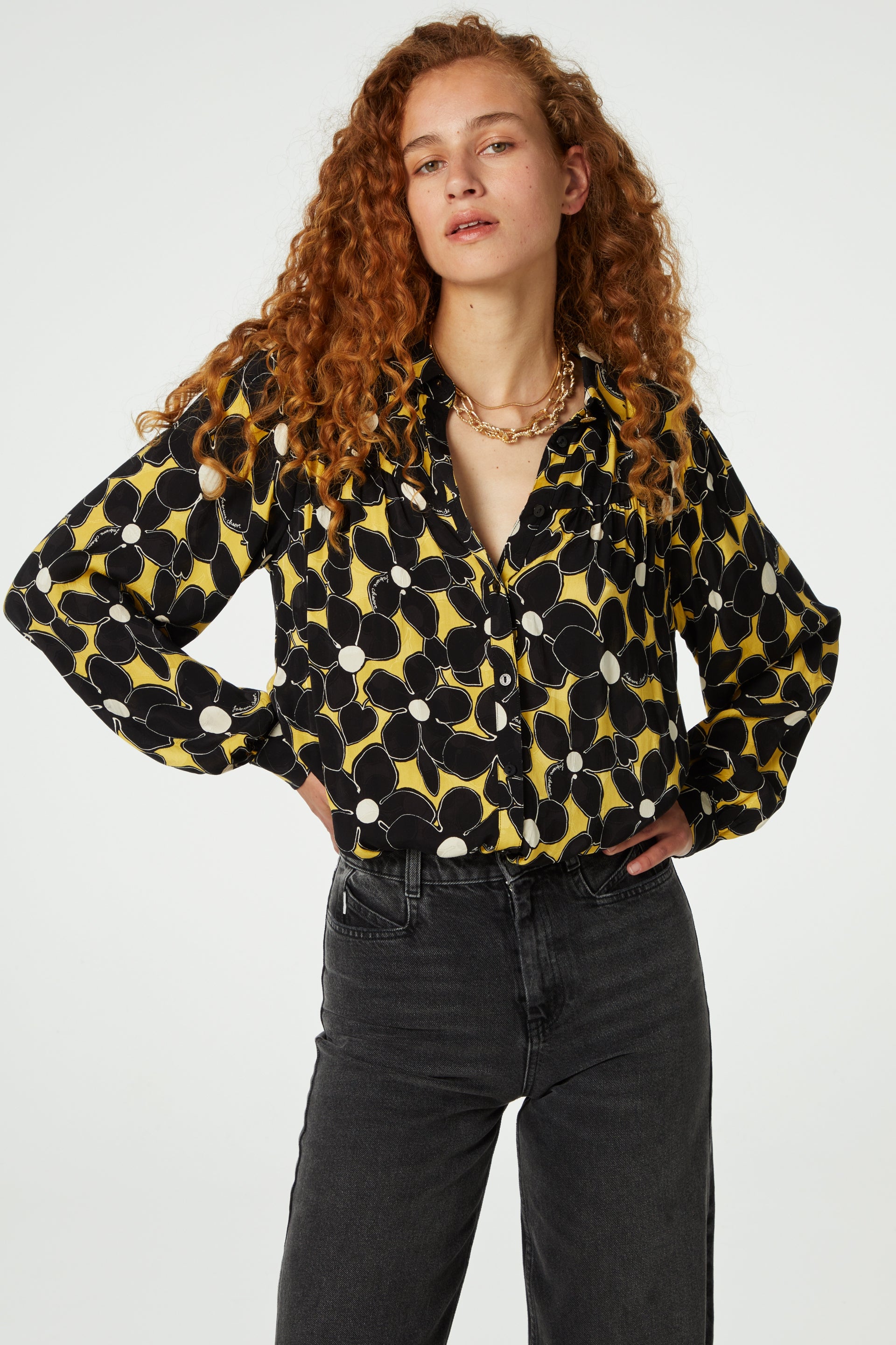 Nina blouse | Dijon Yellow/Black