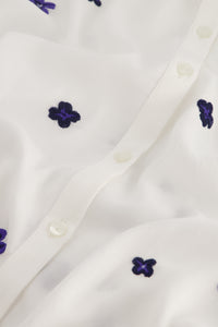 Sophia Blouse | Cream White/Navy