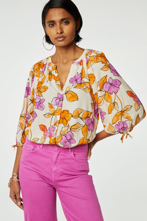 Cooper Blouse | Mimosa/Cream White