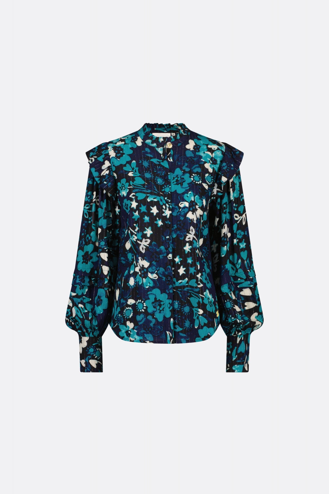 Philo Blouse | Black/Keep it Teal