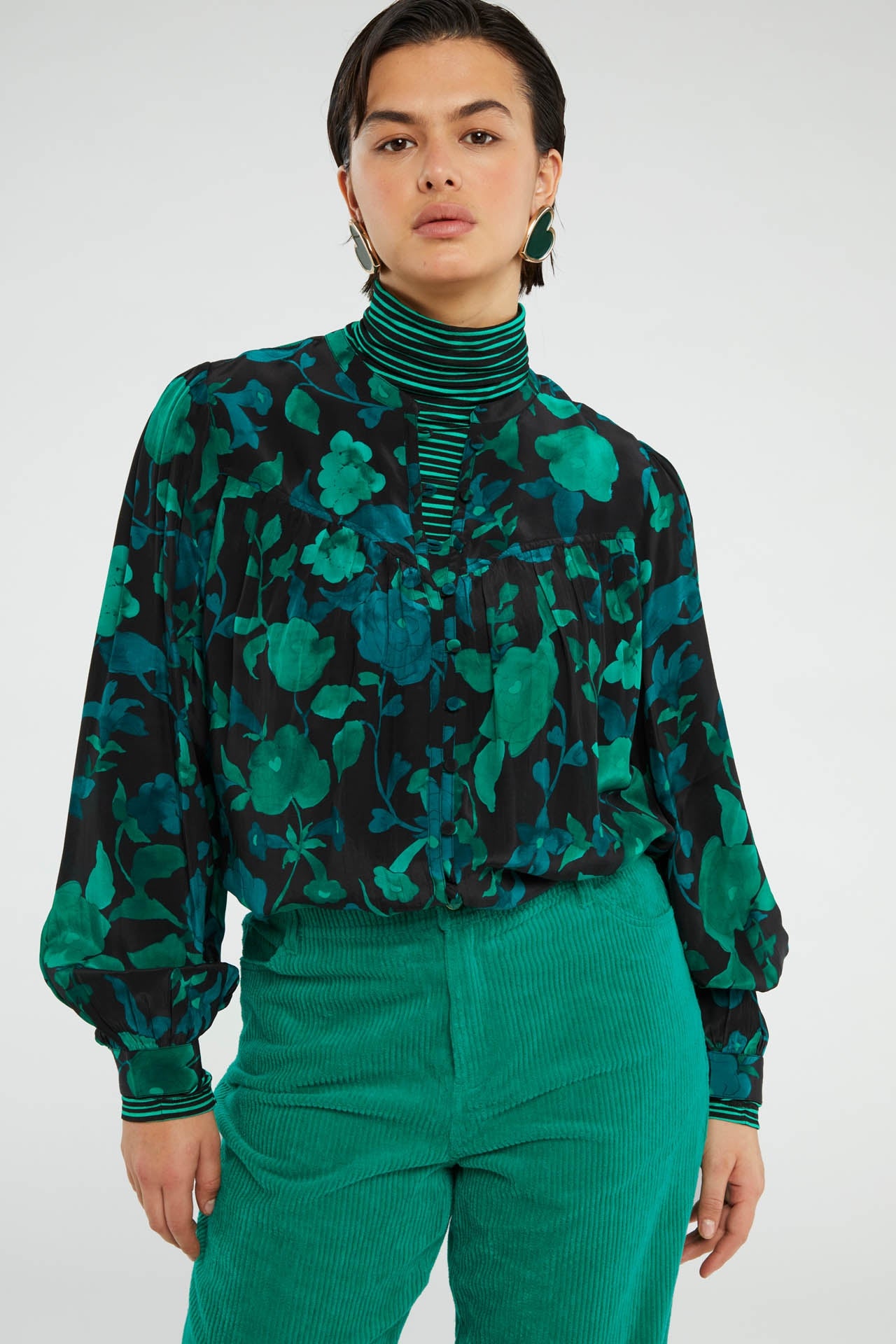 Resa Blouse | Bright Teal/Tasty Te