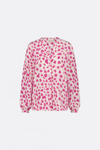 Frida Blouse | Cream White/Hot Pink
