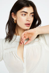 Tootsie Short Sleeve Blouse | Cream White