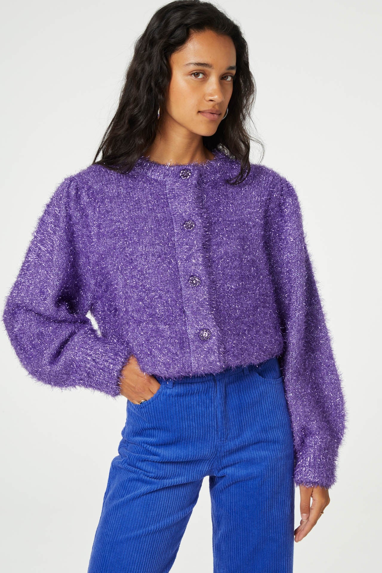 Kitty Cardigan | Eggplant