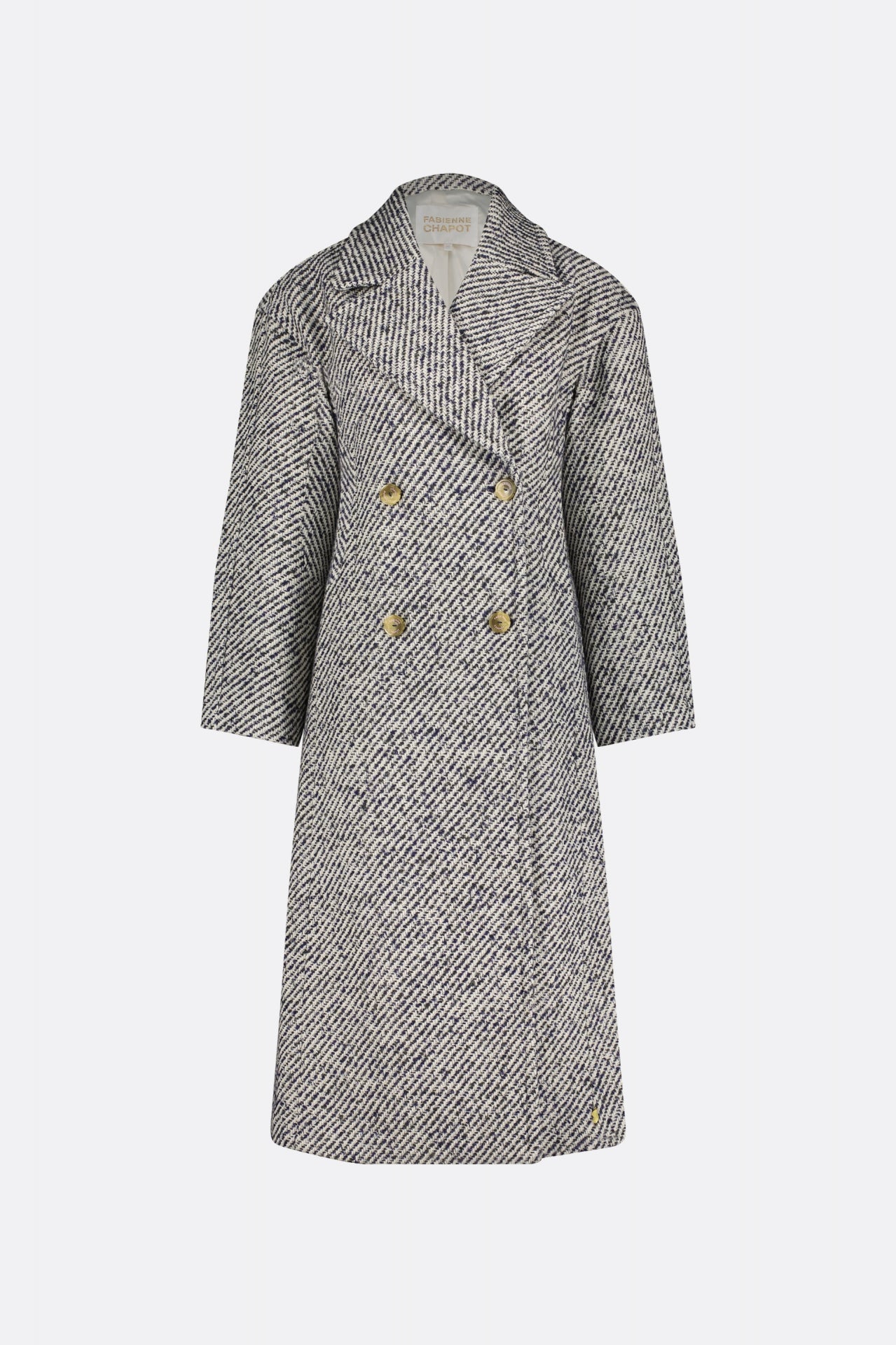 Gwen Coat | Navy/Cream White