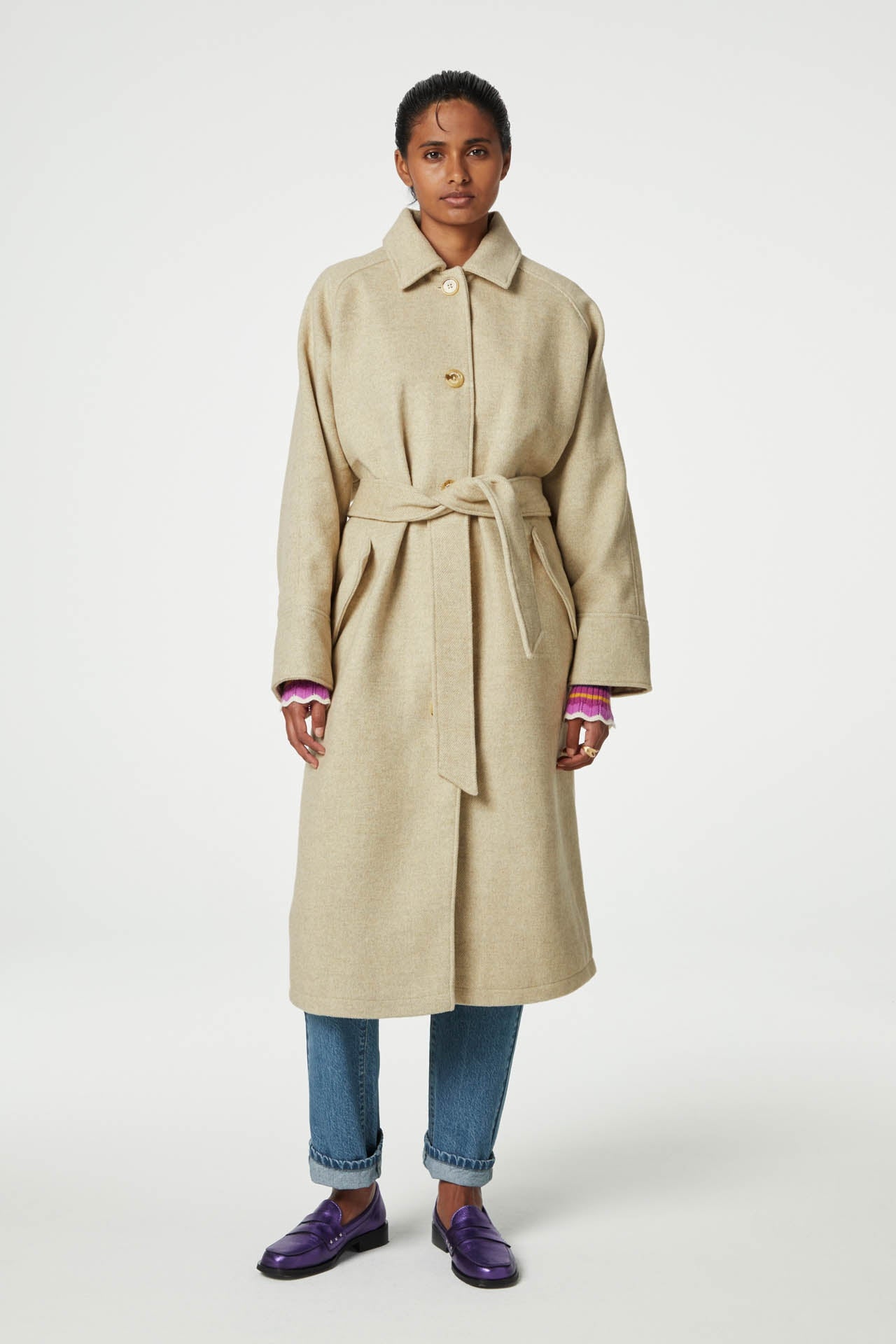 Olena Coat | Oatmeal Melange