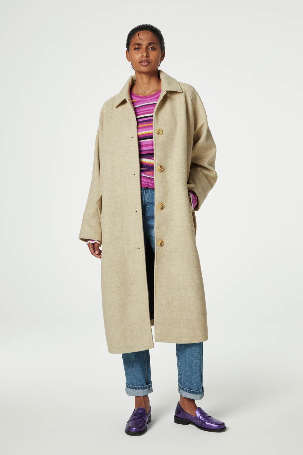 Olena Coat | Oatmeal Melange