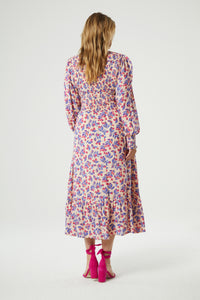 Caro Dress | Cornflower Blue/Pink