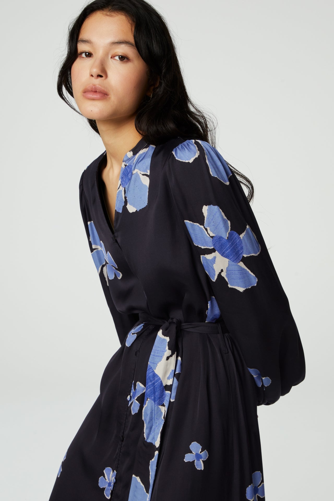 Erina Dress | Black/Cornflower Blu