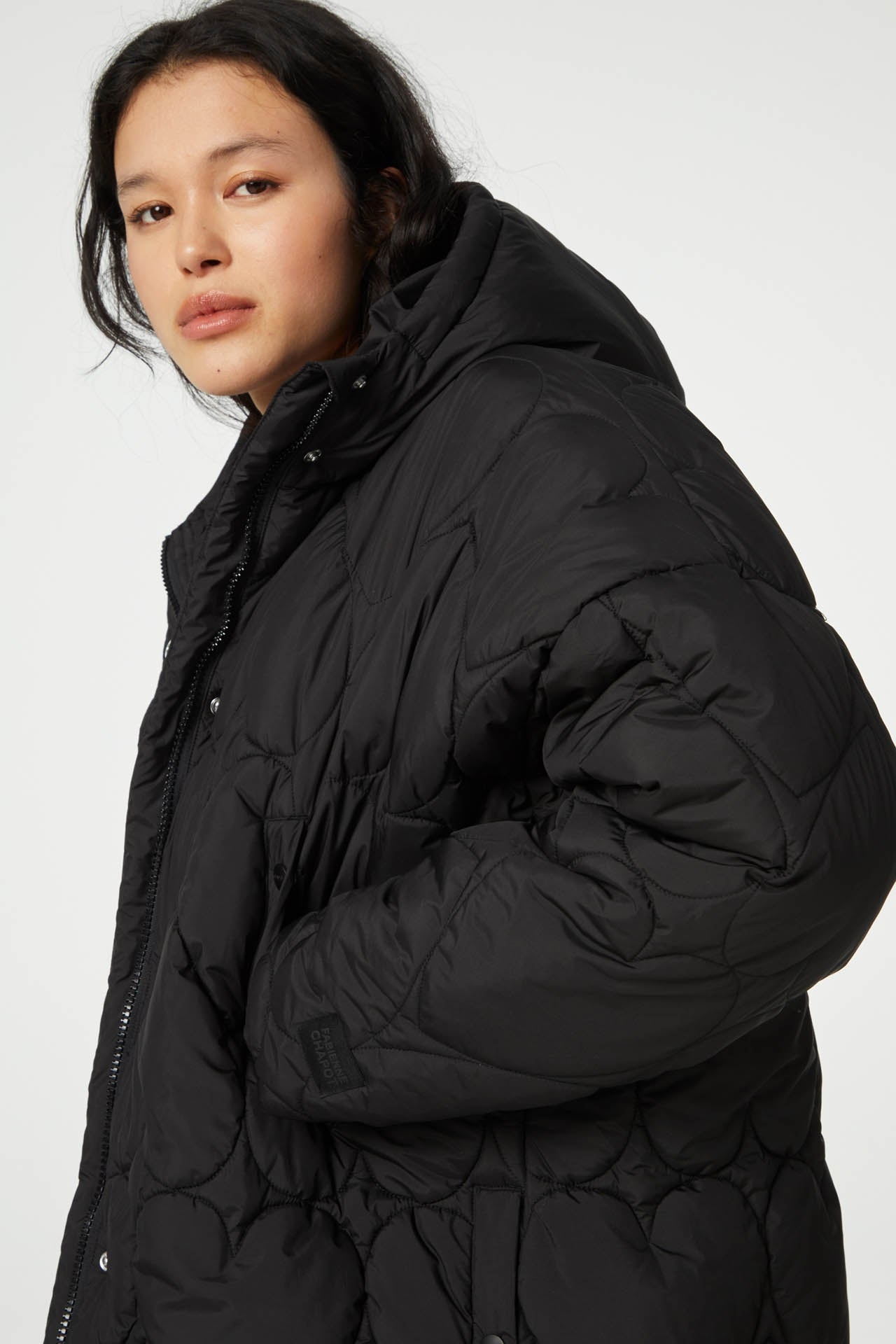 Prisca Long  Puffer | Black