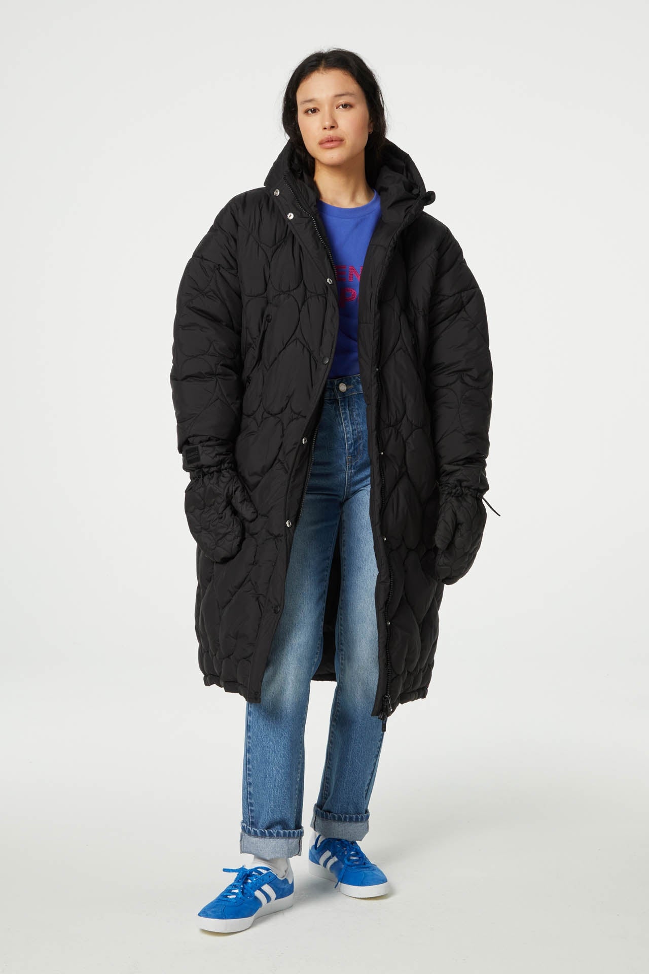 Prisca Long  Puffer | Black