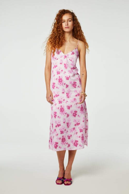 Lisa Dress | Hot Pink/Cream White