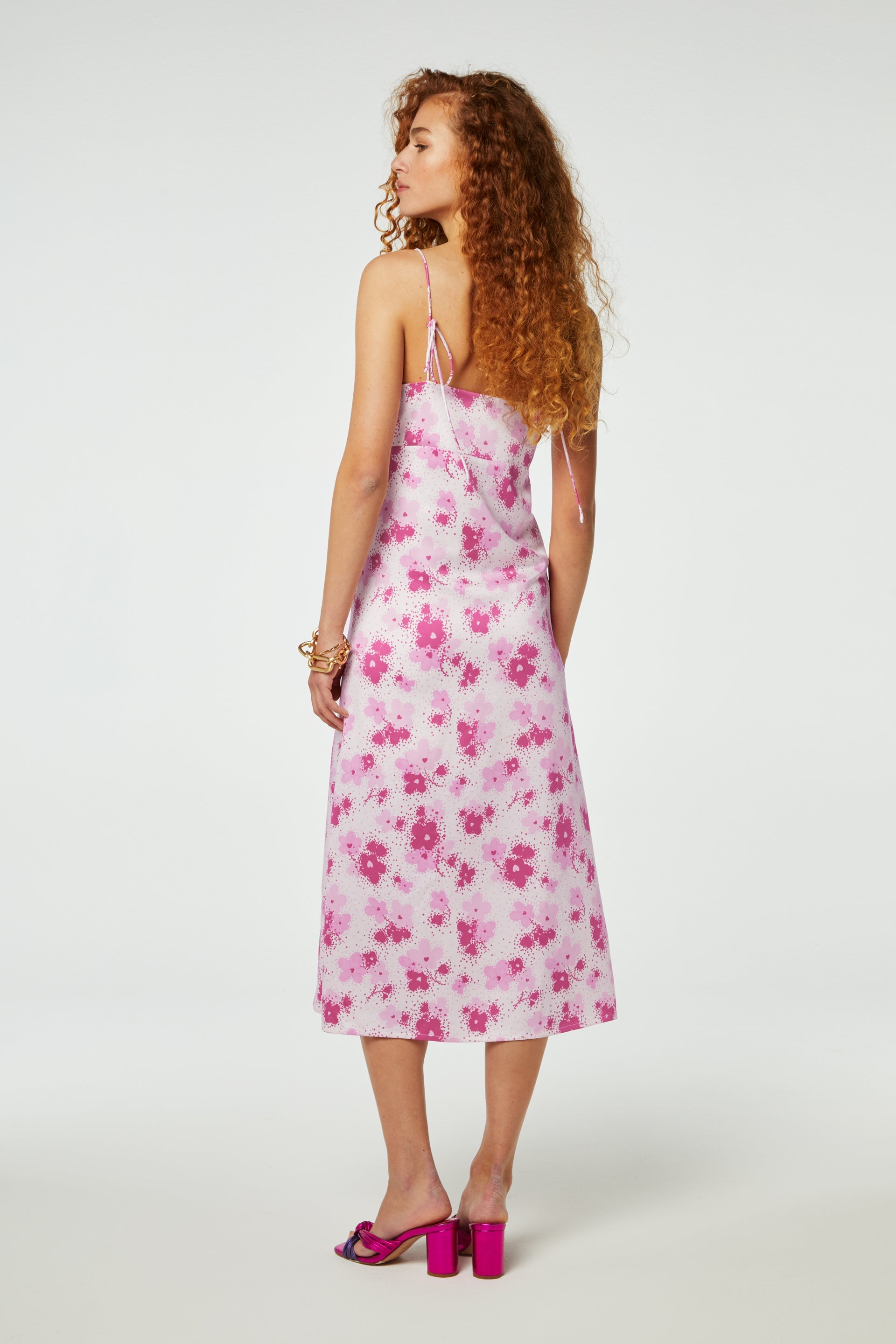 Lisa Dress | Hot Pink/Cream White