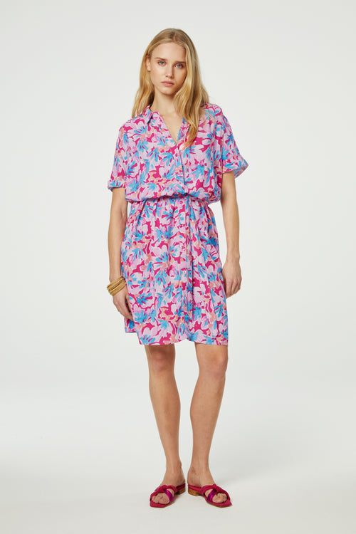 Boyfriend Dress | Azure Blue/Hot Pink