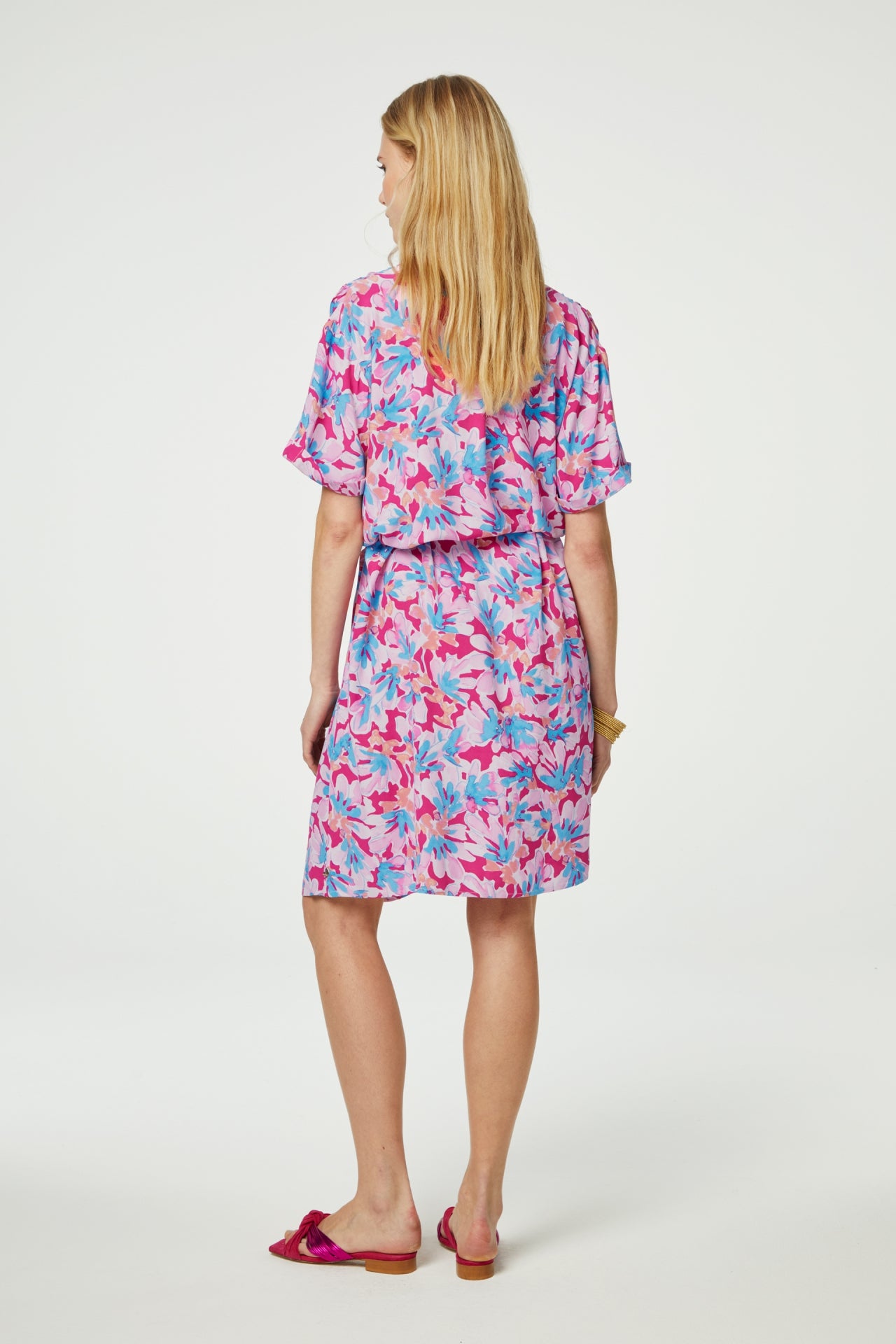 Boyfriend Dress | Azure Blue/Hot Pink