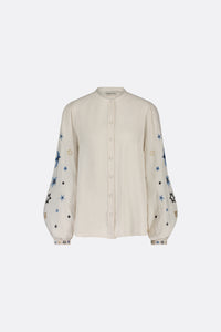 Harry Blouse | Warm White/Blue