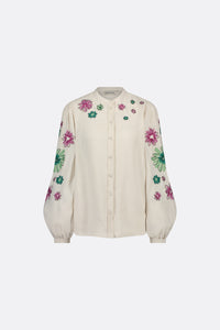 Harry Blouse | Warm White/Purple