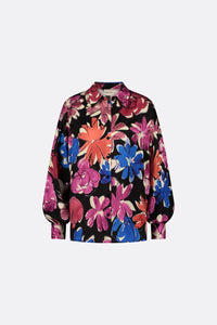 Gabriel Blouse | Black/Bright Blue