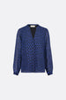 Frida Blouse | Black/Bright Blue