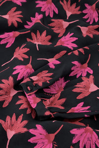 Nia Dress | Black/Cerise Red