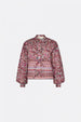 Patty Printed Jacket | Cerise Red/Powder Bl