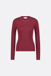 Lillian Slim Pullover | Cerise red