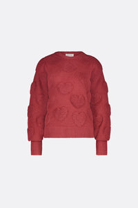 Bibian Heart Pullover | Cerise red