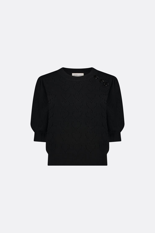 Diana Short Sleeve Pullover | Black