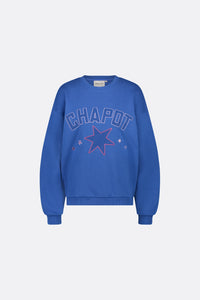 Terry Sport Heart Sweater | Washed Bright Blue