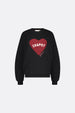 Terry Sport Heart Sweater | Black