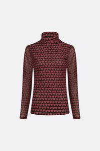 Jane Top | Black/Cerise Red