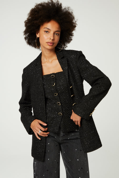 Cher Tweed Blazer | Black