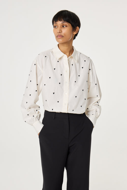 Dina Blouse | Cosy White/Black