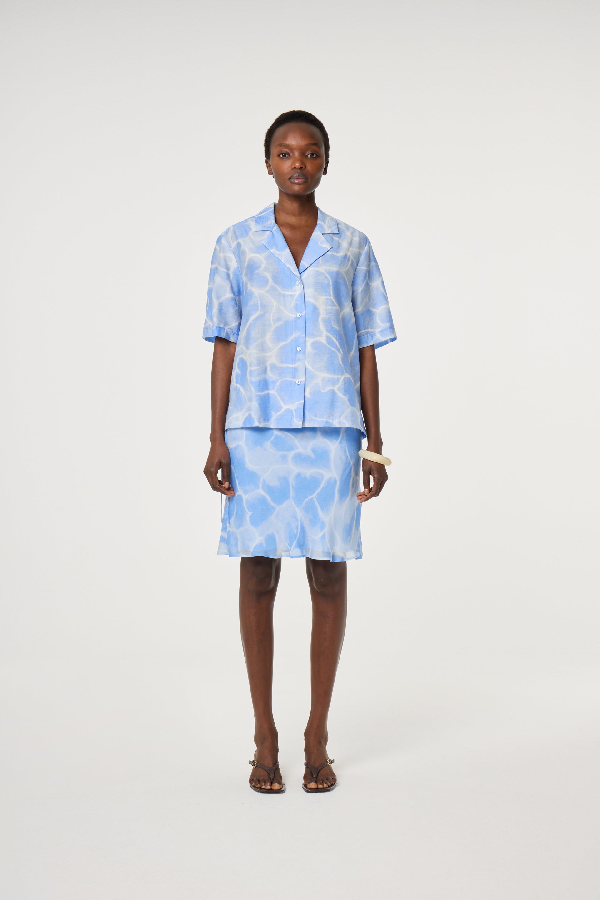 トップス andmary Paula lacey chiffon tops Blue andmary Paula lacey chiffon tops blue 【公式通販】