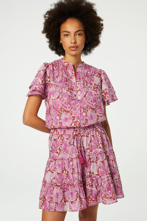 Bobbie Blouse | Tile Red/Plum Party