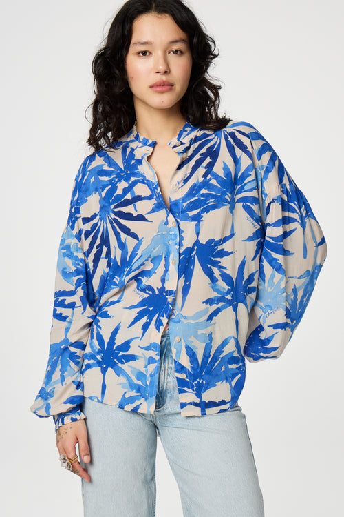 Lesley Blouse | Warm white/Greco Blu